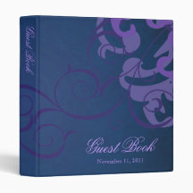 Nobel Purple Scroll Blue Guest Book Binder