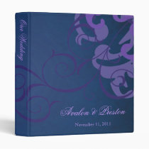 Nobel Purple Scroll Blue Wedding Binder