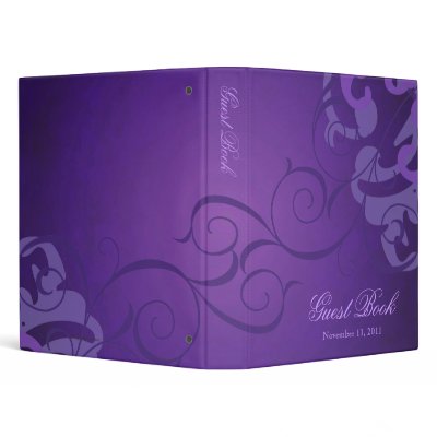 Nobel Purple Scroll Purple Guest Book Binder