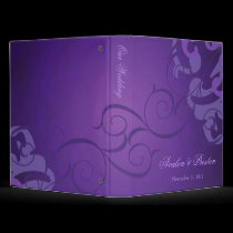 Nobel Purple Scroll Purple Wedding Binder binders
