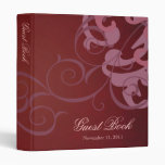 Nobel Red Scroll Pink Guest Book Binder