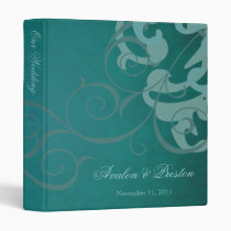 Nobel Teal Scroll Teal Wedding Binder
