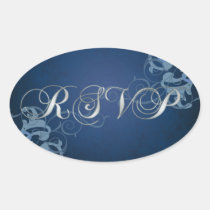 Noble Blue Scroll Blue Rsvp Sticker
