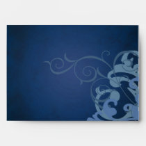 Noble Blue Scroll Blue Swirl Envelope