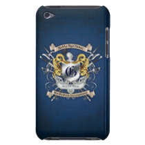 Noble by Choice Monogram Sword Crest Blue Case Barely There iPod Case