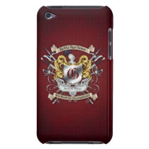 Noble by Choice Monogram Sword Crest Red Case iPod Touch Case