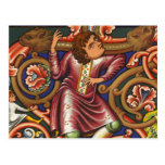 Noble elegante del baile del manuscrito medieval tarjeta postal