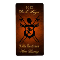 Noble Gentlemen Knights Crest Orange Beer Label