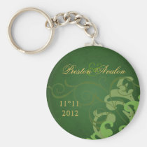 Noble Green Scroll Green Swirl Keychain