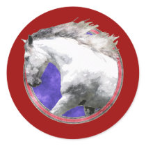 NOBLE HORSE ROUND STICKERS