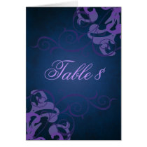 Noble Purple & Blue Scroll Table Card