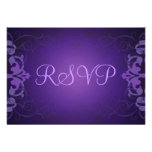 Noble Purple & Liliac Scroll RSVP Card Custom Announcements
