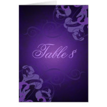 Noble Purple & Liliac Scroll Table Card