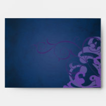 Noble Purple Scroll Blue Swirl Envelope