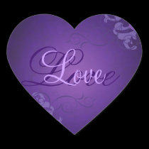Noble Purple Scroll Heart Purple Love Sticker stickers