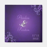 Noble Purple Scroll Purple Save The Date Magnet