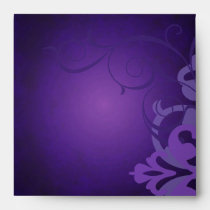 Noble Purple Scroll Purple Swirl Square Envelope