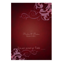 Noble Red & Pink Scroll Table Placecard Business Card