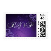 Noble Silver RSVP Purple Scroll Postage