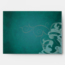 Noble Teal Scroll Teal Swirl Envelope
