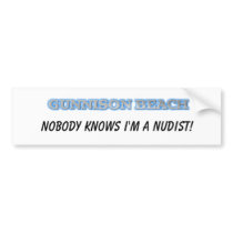 Nobody knows I'm a nudist Bumper Stickers