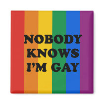 NOBODY KNOWS I'M GAY magnets