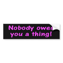 nobodyOwesYou Bumper Sticker