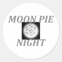 Noche de la empanada de la luna de la CAMISETA Etiquetas Redondas