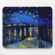 Noche estrellada de Van Gogh sobre la bella arte d Alfombrilla De Ratón