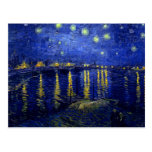 Noche estrellada Rhone de Van Gogh Tarjeta Postal