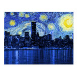 Noche estrellada sobre New York City Tarjetas Postales