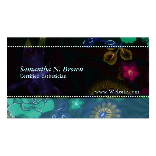 Nocturnal Flora: Custom Esthetician Business Card (front side)