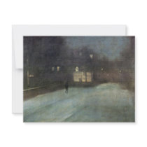Nocturne In Gray And Gold Snow In Chelsea By Whist Custom Announcement