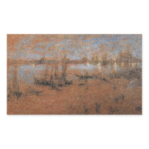 Nocturne, The Riva by Whistler Rectangular Stickers