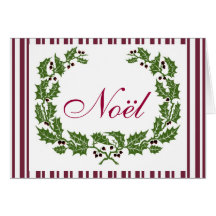Noël and Holly Christmas Card