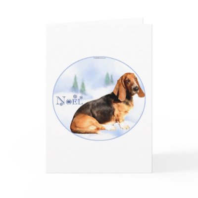 Noel Basset Hound Greeting Card