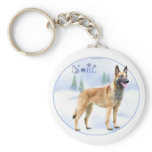 Noel Belgian Malinois Key Chain