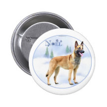 Noel Belgian Malinois Pinback Button