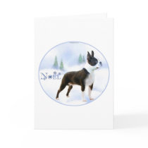 Noel Boston Terrier Christmas Card
