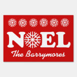 NOEL Christmas Custom Family Name Snowflakes V02 Signs