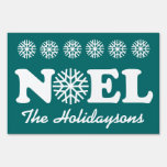 NOEL Christmas Custom Family Name Snowflakes V04 Sign