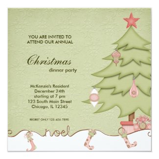 Noel Christmas Dinner Invitation