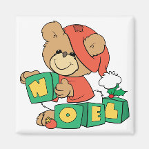 NOEL Cute Christmas Bear Refrigerator Magnets