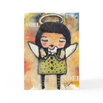 Noel Noel Angel card by Lynzart