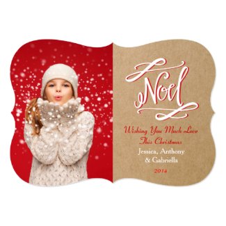 Noel Rustic Vintage Holiday Photo Card Personalized Invite