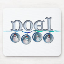 NOEL SNOWMAN GLOBES by SHARON SHARPE mousepads by sharonsharpe NOEL SNOWMAN GLOBES by SHARON SHARPE mousepads