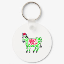 Noel Zebra keychains by TeeZazzle Noel Zebra keychains