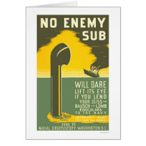 NoEnemy Sub WWII 1942 WPA cards