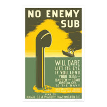 NoEnemy Sub WWII 1942 WPA posters by lc_wpa NoEnemy Sub WWII 1942 WPA posters