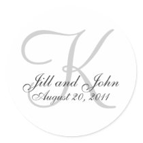 nogram Wedding Initial Bride Groom Seal Sticker